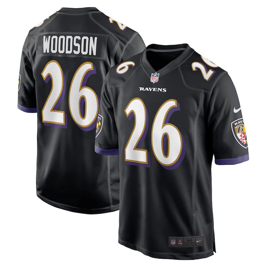 Men Baltimore Ravens #26 Rod Woodson Nike Black Retired Player NFL Jersey